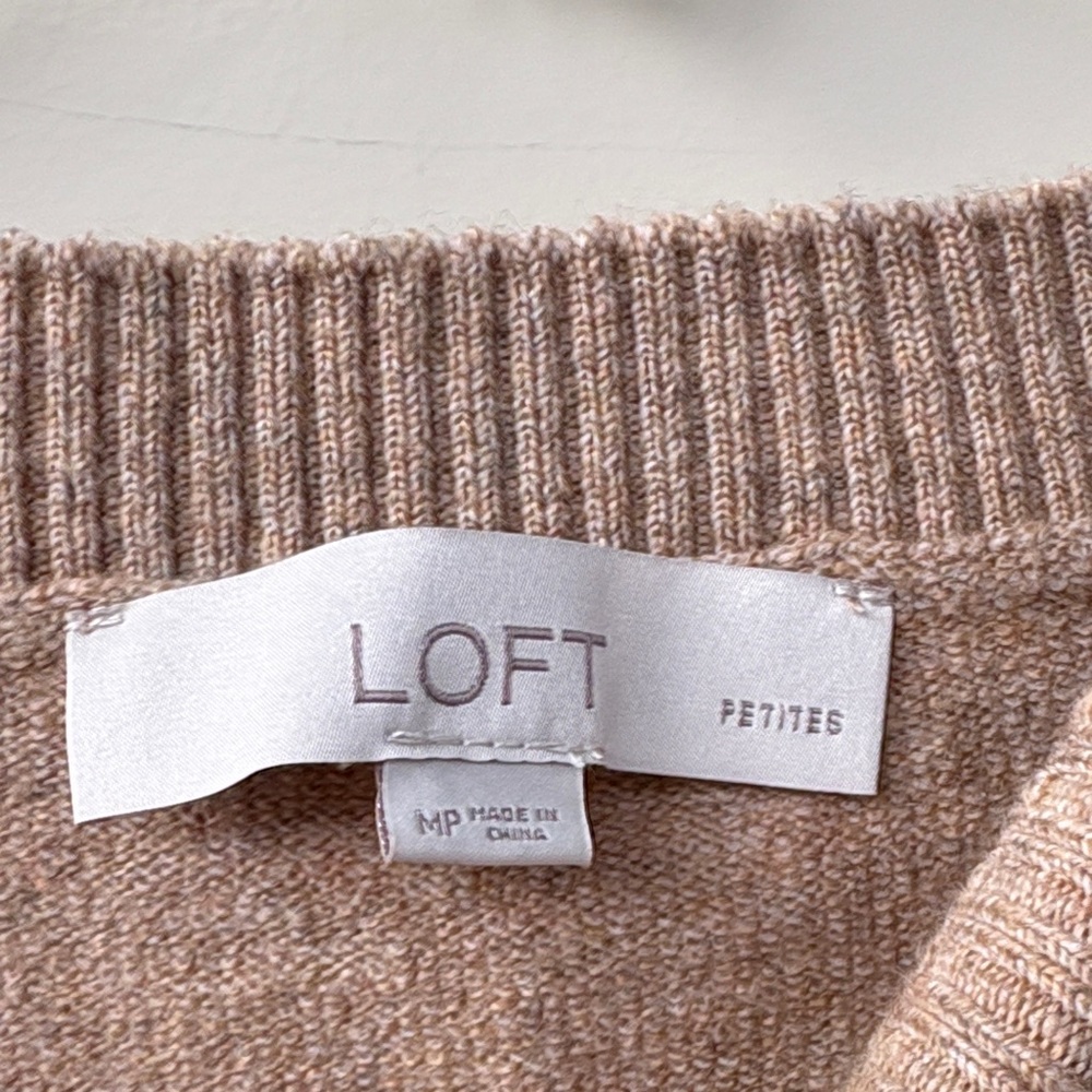 LOFT Women's Camel Crew Neck Sweater - Picture 2 of 6